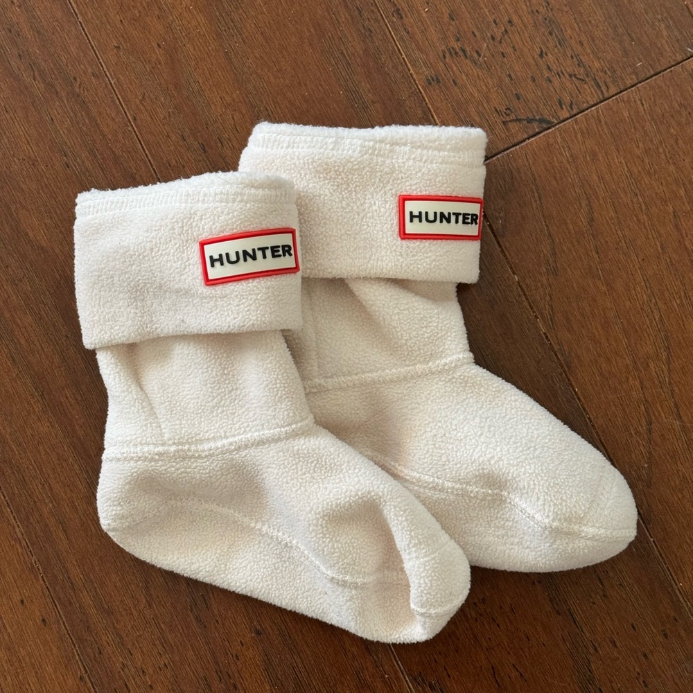 Hunter kids boot liner sock - cream sz S (8-10)